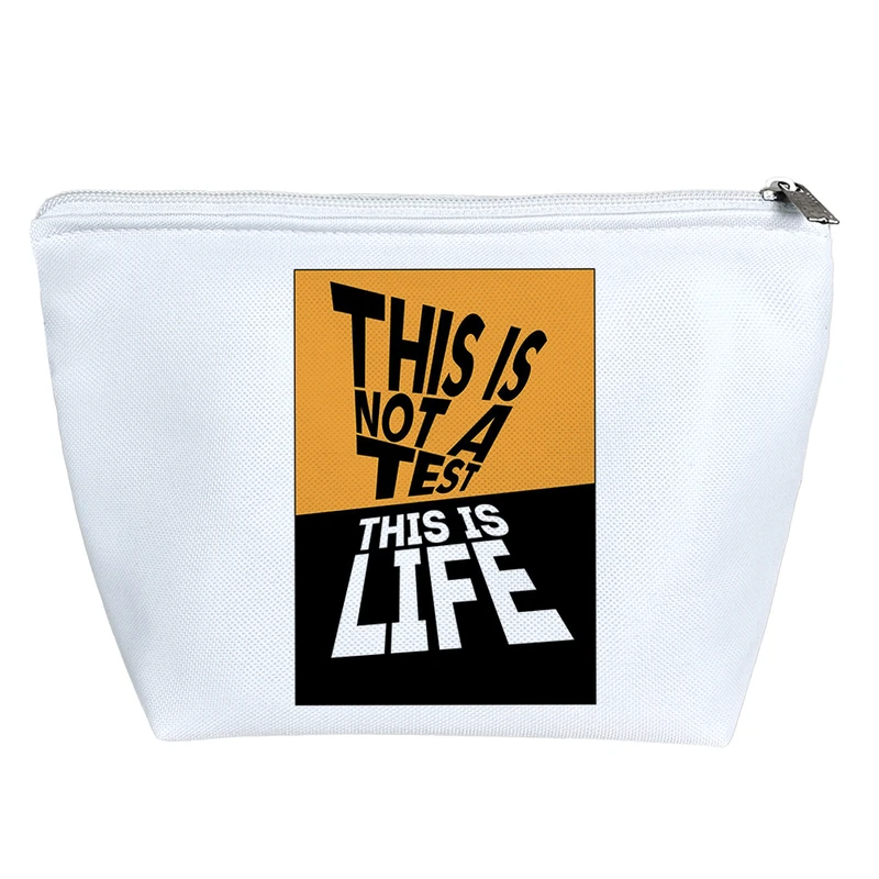 کیف لوازم آرایش دخترانه خندالو مدل This Is Not A Test This Is Life کد 6343