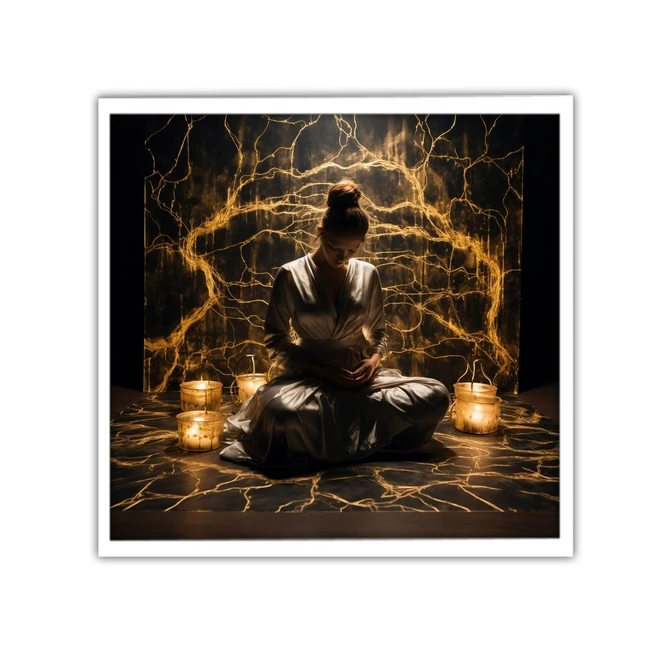 تابلو نوری بکلیت طرح مدیتیشن و آرامش مدل W-MID-19586