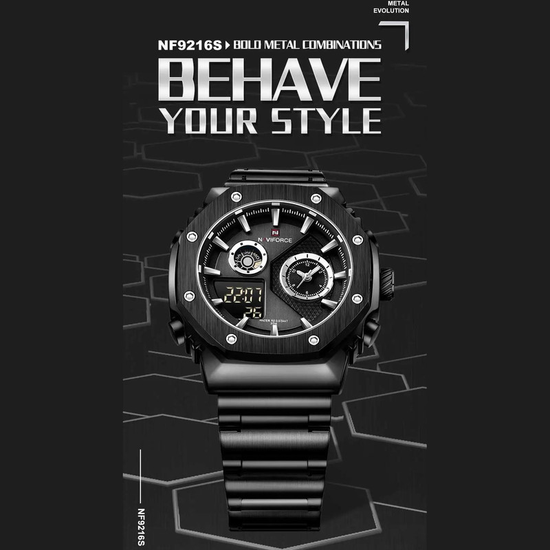 ساعت مچی عقربه‌ای مردانه نیوی فورس مدل NF9216BB