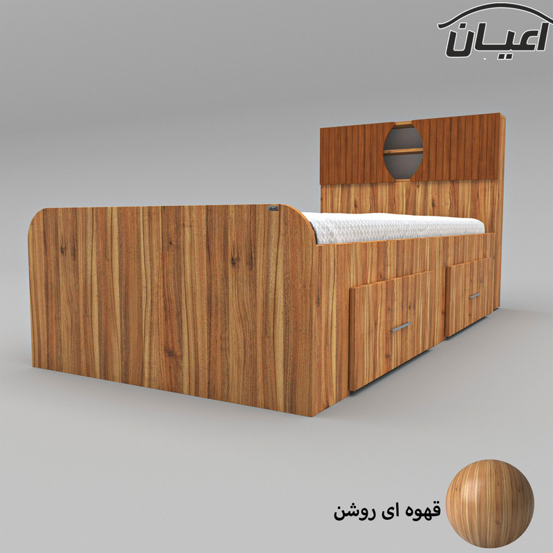 تخت خواب یکنفره اعیان مدل FH514 سایز 90x200 سانتی متر