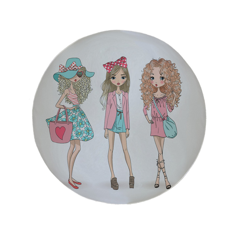 پادری مدل دایره طرح عروسکی کد 5756 سایز 90 × 90 سانتی متر 