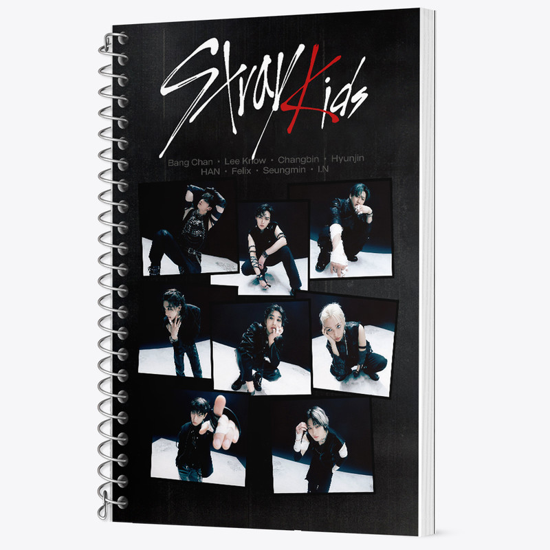 دفتر زبان 50 برگ خندالو مدل دو خط طرح استری کیدز (Stray Kids) کد F5565