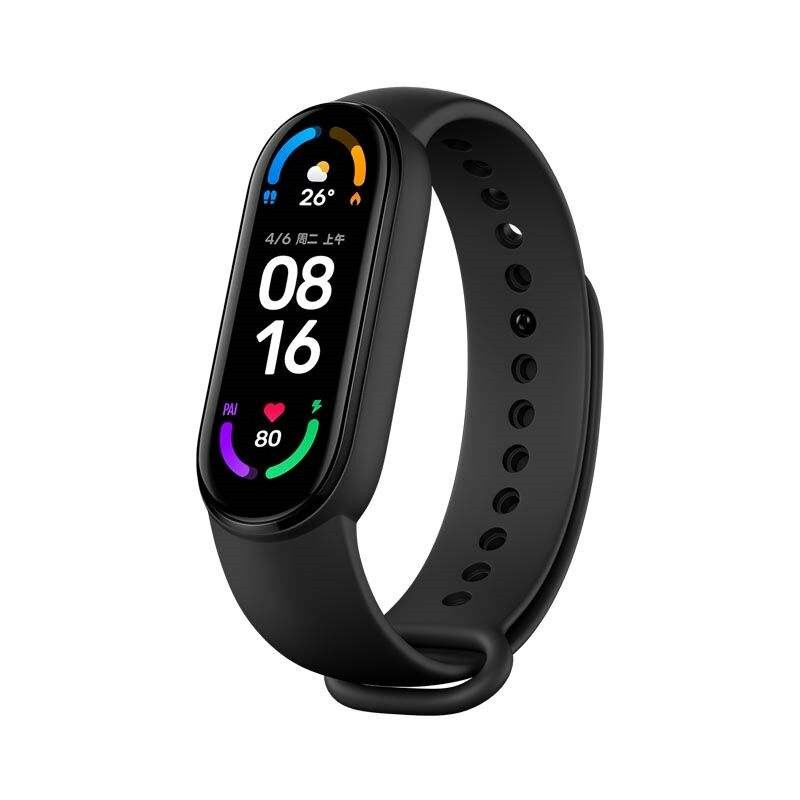 ساعت هوشمند مدل EF MI BAND 6 صفحه نمایش رنگی، شمارش ضربان قلب بند سیلیکونی