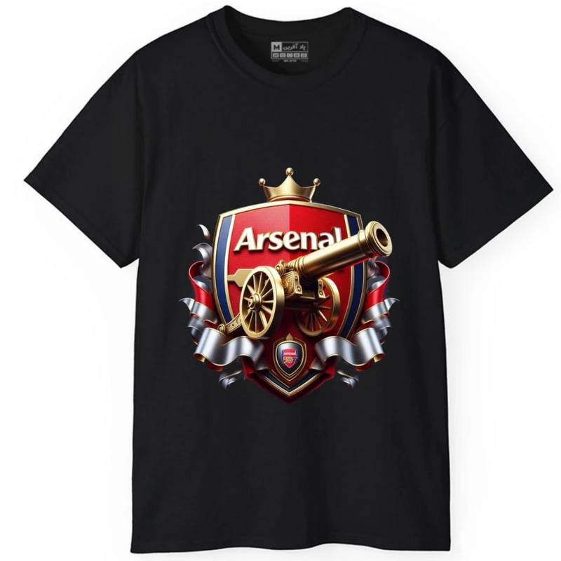 تی‌شرت آستین کوتاه مردانه پاد آفرین مدل فوتبالی آرسنال کد442