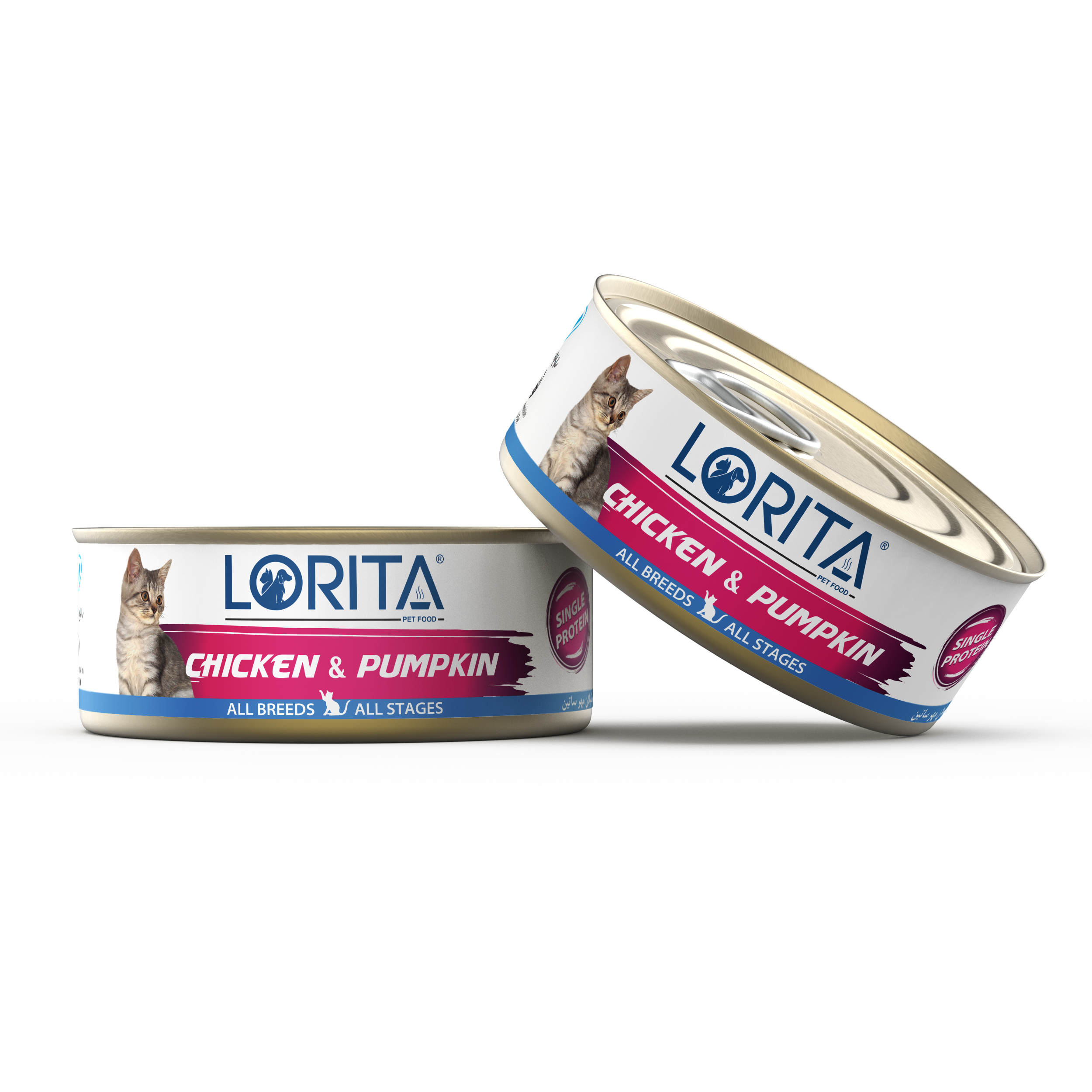 کنسرو غذای گربه لوریتا مدل NATURAL CHICKEN & PUMPKIN وزن 90 گرم
