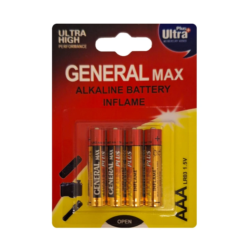 باتری نیم قلمی جنرال مکس مدل Inflame بسته 4 عددی