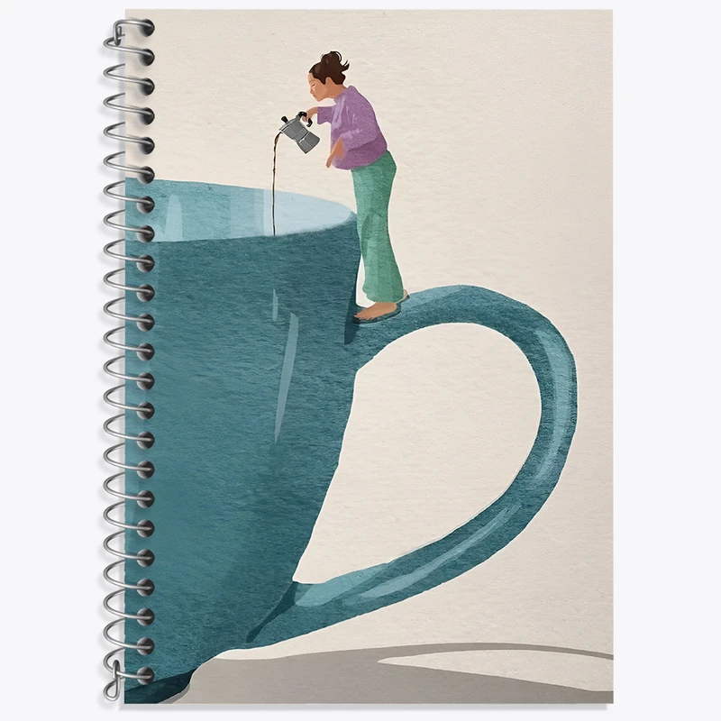 دفتر لغت 50 برگ خندالو طرح عشق قهوه کد N2695