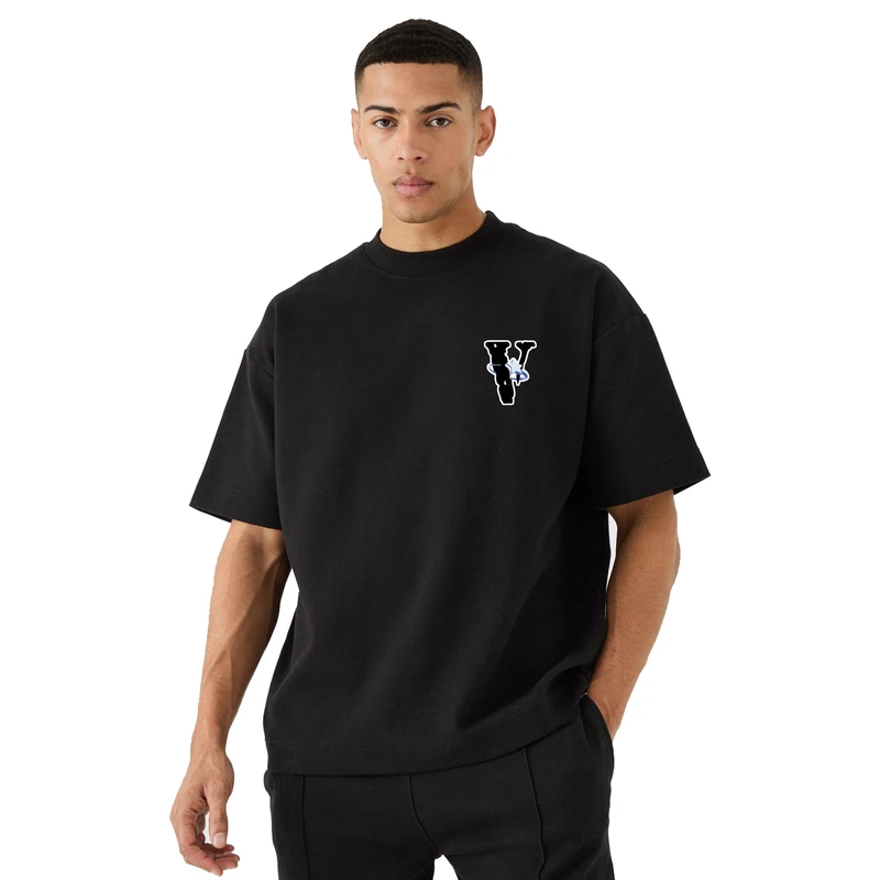 تی‌شرت آستین سه ربع مردانه مدل باکسی طرح وی V