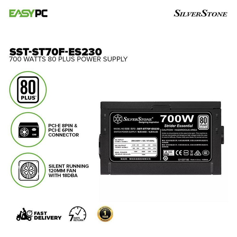 منبع تغذیه کامپیوتر سیلوراستون مدل Essential SST-ST70F-ES230