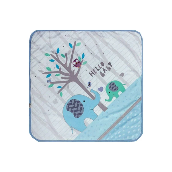 پتو نوزاد مدل دورپیچ تابستانی طرح مامافیل سایز 78x78 سانتی متر