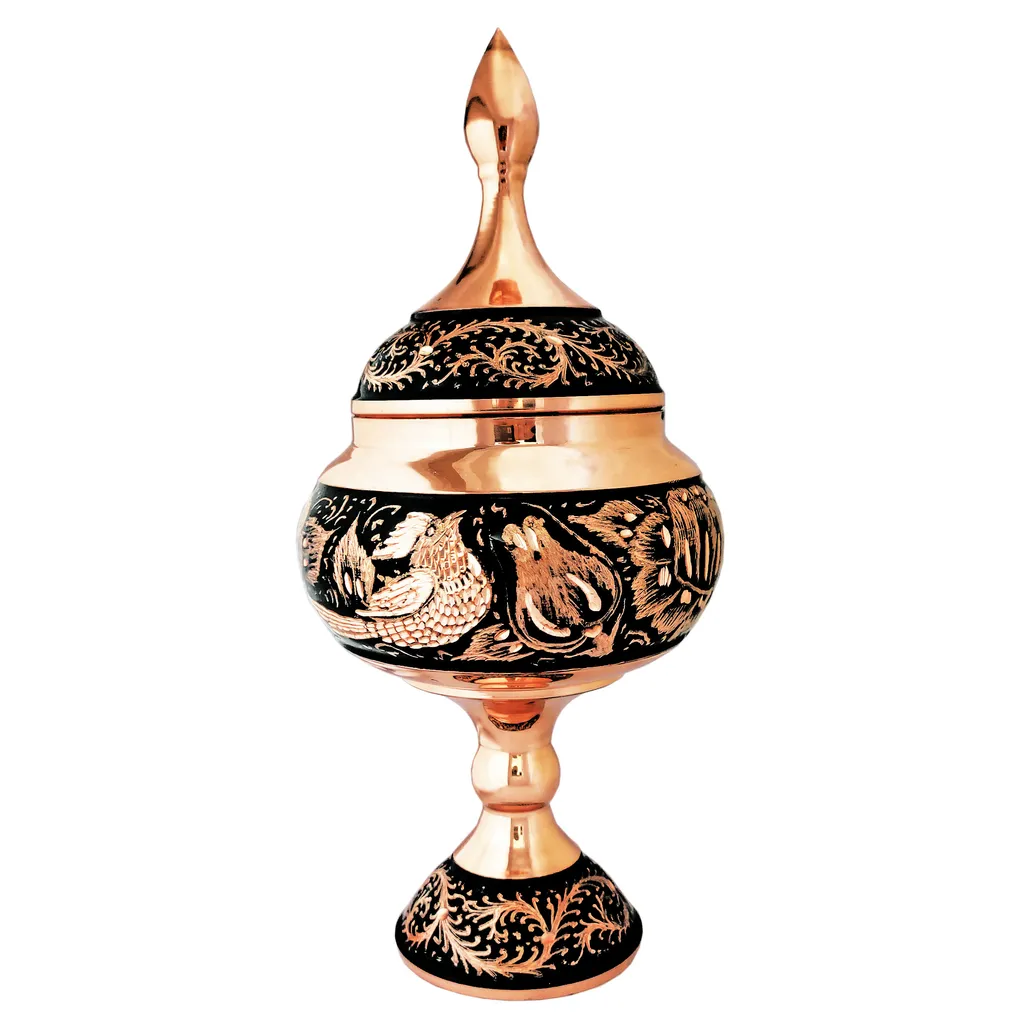 شکلات خوری مسی نگارستان نیلی مدل الماس تراش کد 24