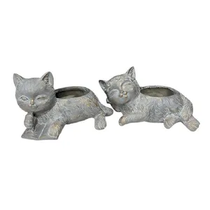 گلدان پلی استر مدل گربه مجموعه 2 عددی