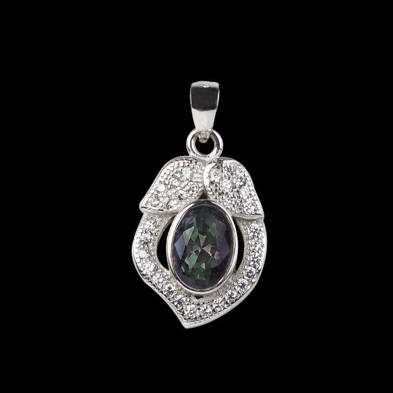 آویز گردنبند نقره زنانه مدل گل کد NG2609