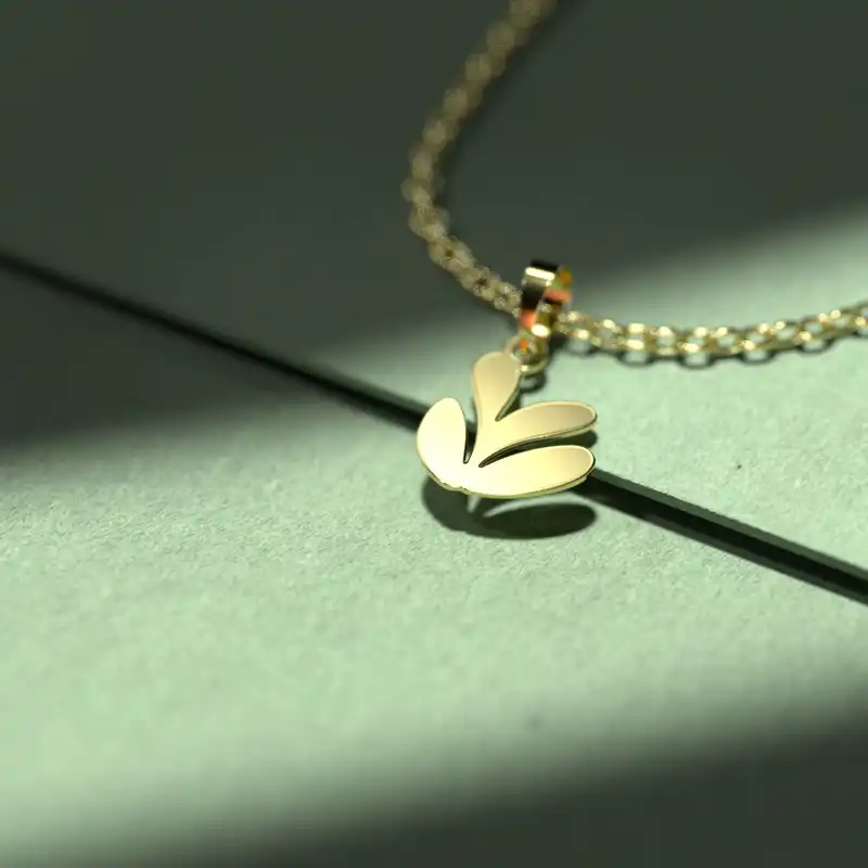 گردنبند طلا 18 عیار زنانه مدوپد مدل برگ کد RR2-1-1070