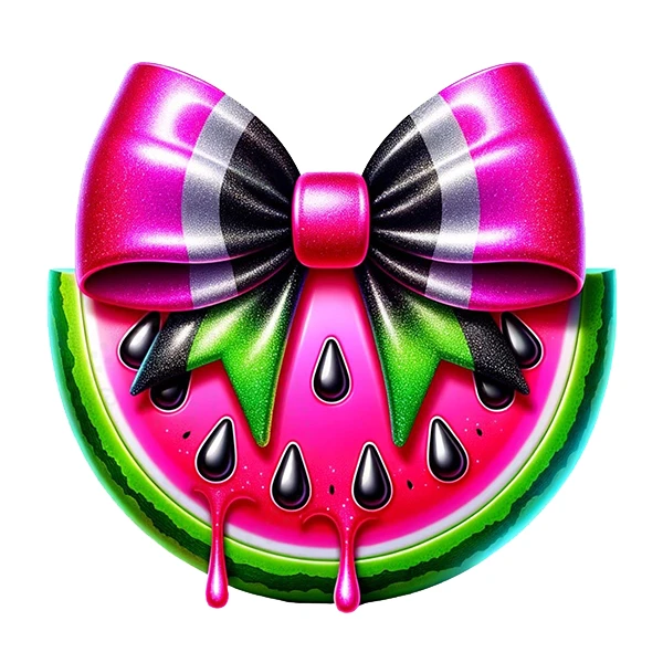 استیکر پارچه و لباس پاد آفرین طرح هندونه و پاپیون کد 3002