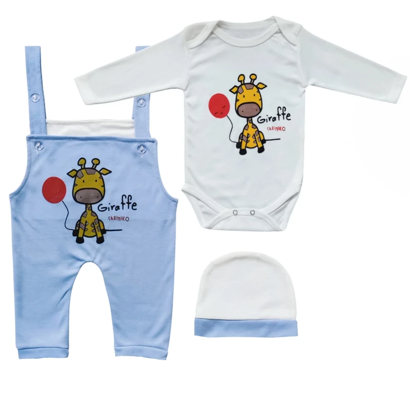 ست 3 تکه لباس نوزادی سرینیکو مدل زرافه کد B01