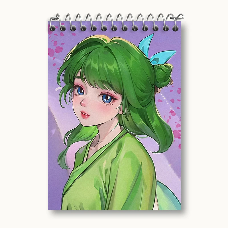 دفتر یادداشت 50 برگ خندالو طرح دختر انیمه ای کد N4953