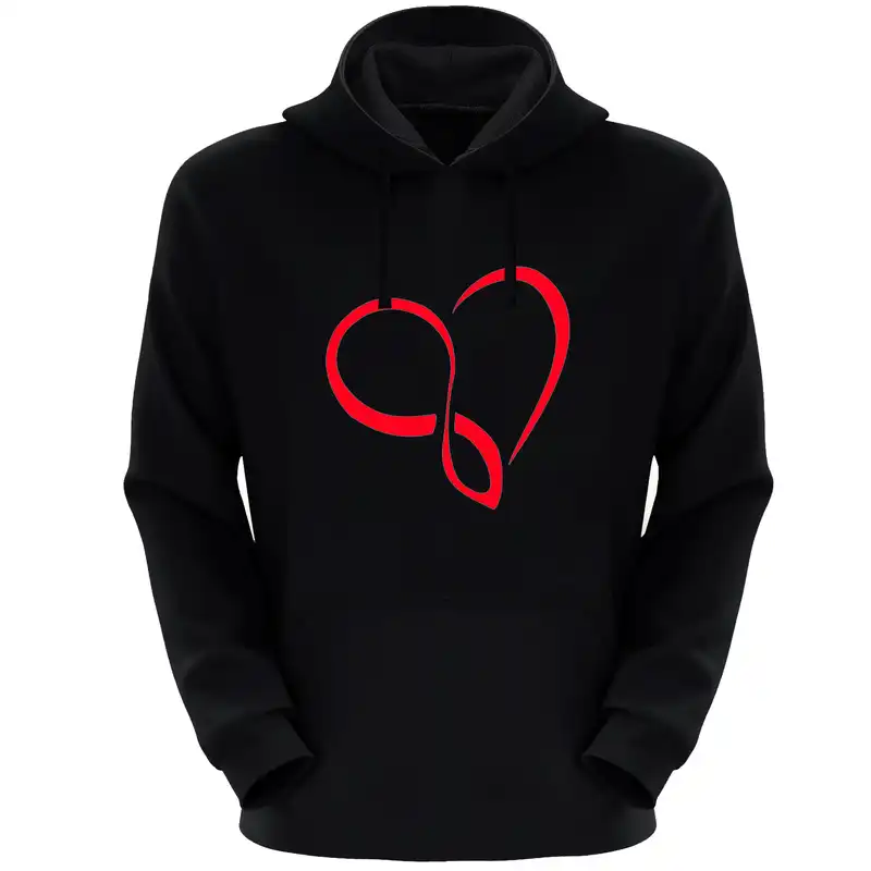 هودی زنانه مدل قلب S93 رنگ مشکی