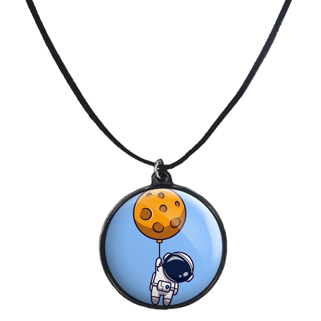 گردنبند پرمانه طرح فضانورد کد pmb.10405 مدل دو طرفه