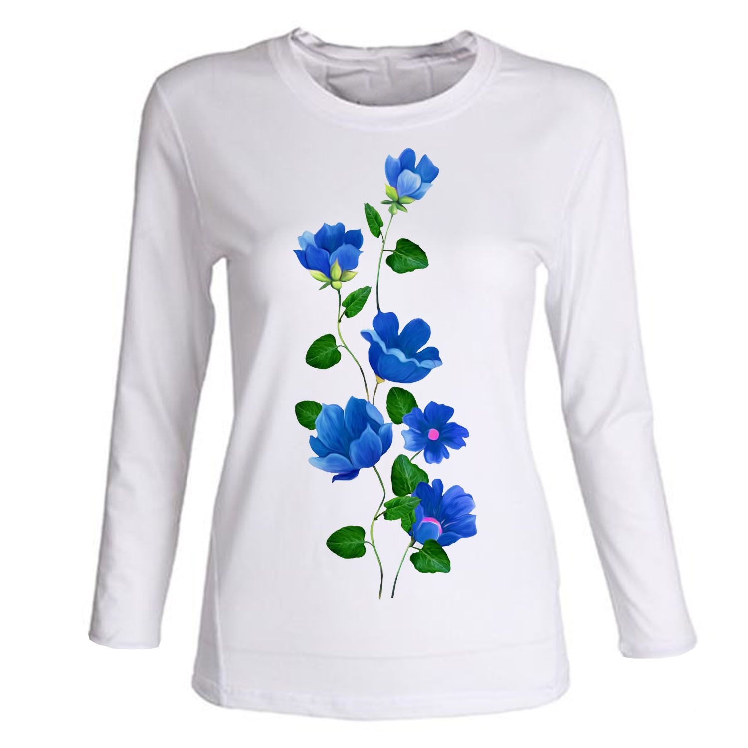 تی شرت آستین بلند زنانه مدل flower کد SJM85 -  - 1