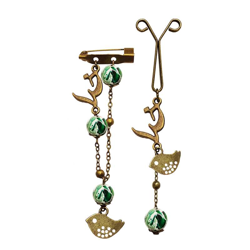 ست گیره روسری و سنجاق سینه زنانه مدل خدا کد 3GD