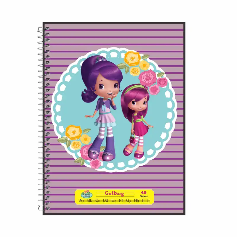 دفتر زبان 40 برگ گلبرگ طرح دخترتوت فرنگی کد 4515