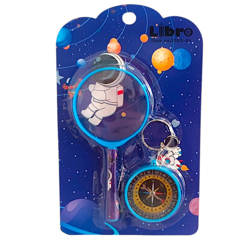 ذره بین مدل فضانورد به همراه قطب نما