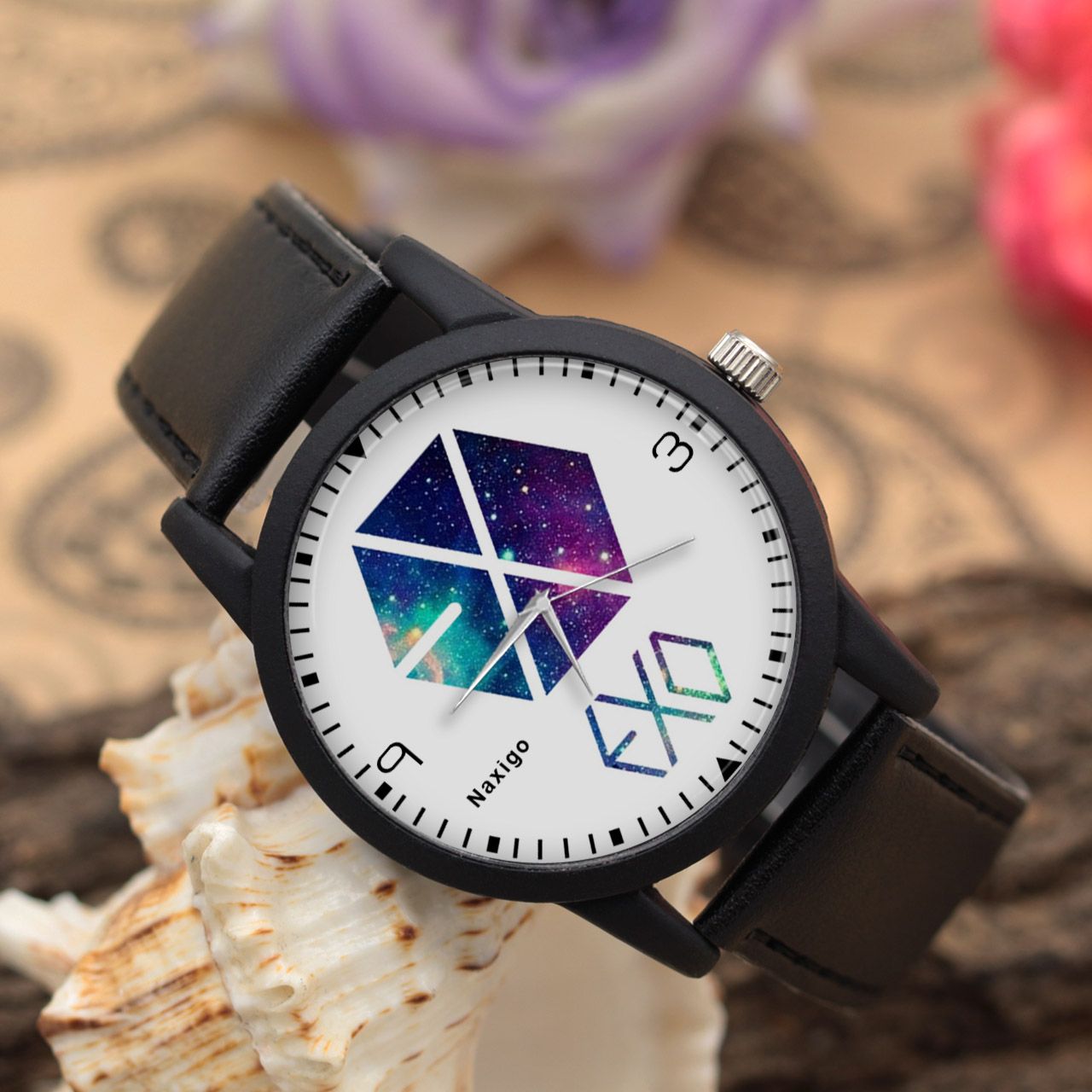 ساعت مچی عقربه ای زنانه و مردانه ناکسیگو طرح EXO کد LF4193 -  - 2