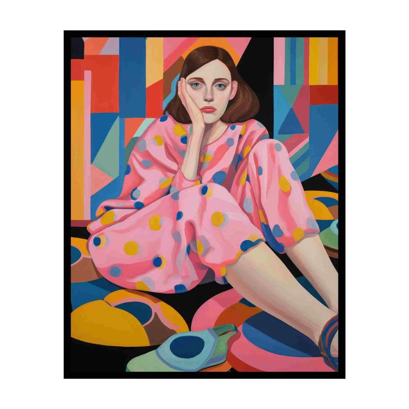 پوستر مدل زن نشسته