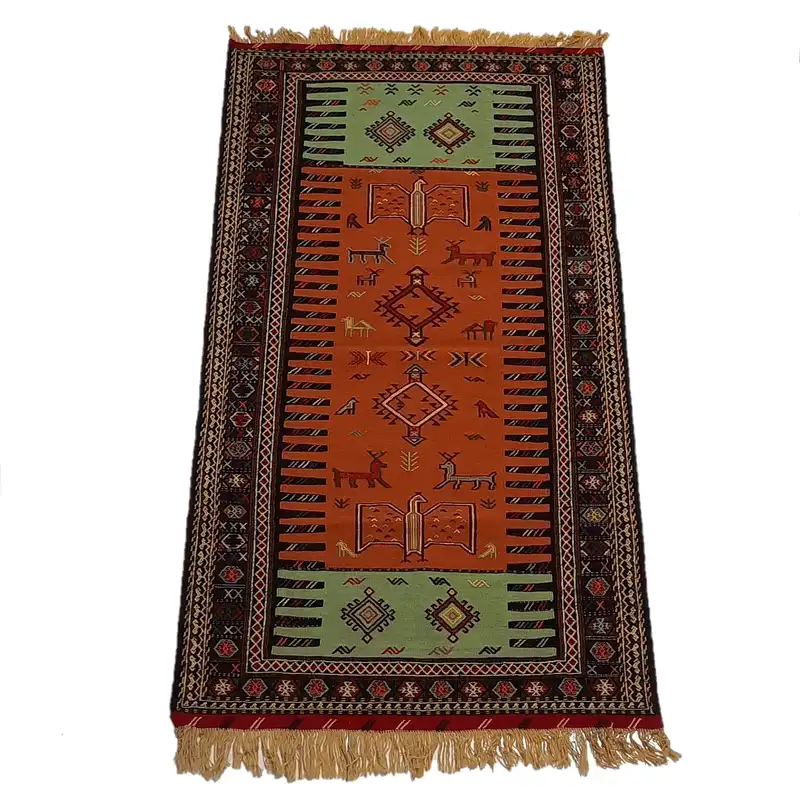 گلیم دستبافت 2 متری مدل کردی