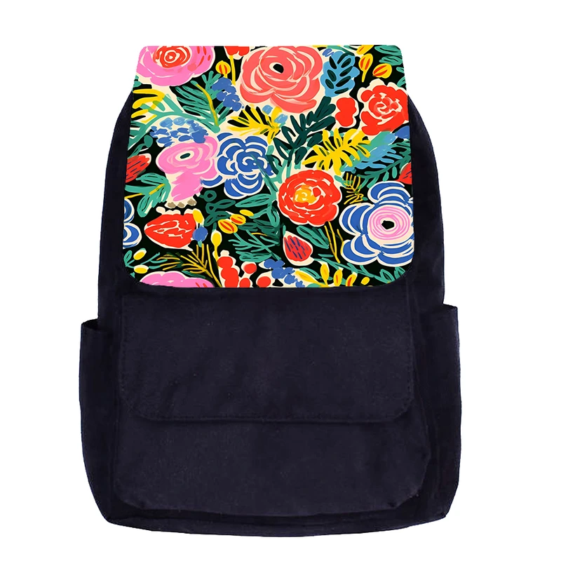 کوله پشتی مدرسه مدل گل ها کد DKKP18