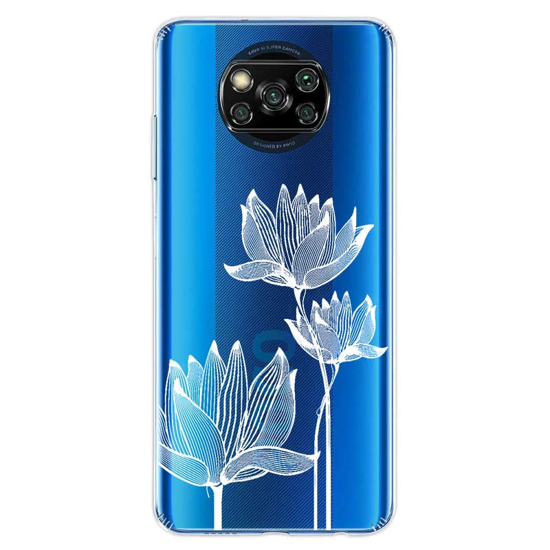 کاور مگافون طرح گل مدل C47-W مناسب برای گوشی موبایل شیائومی Poco X3 / X3 NFC / X3 PRO
