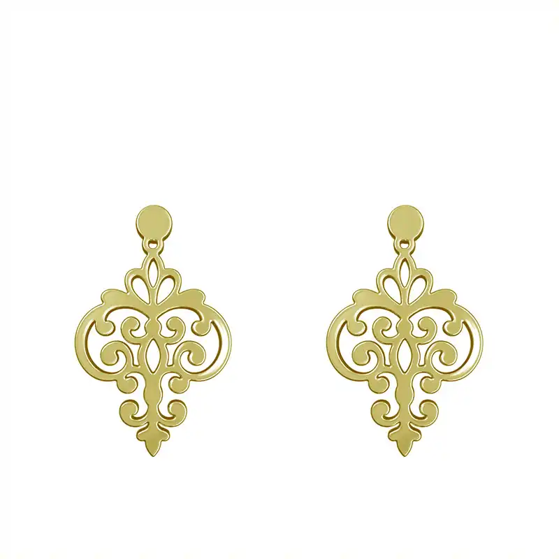 گوشواره طلا 18 عیار زنانه مدوپد مدل هندسی کد GA1-15100