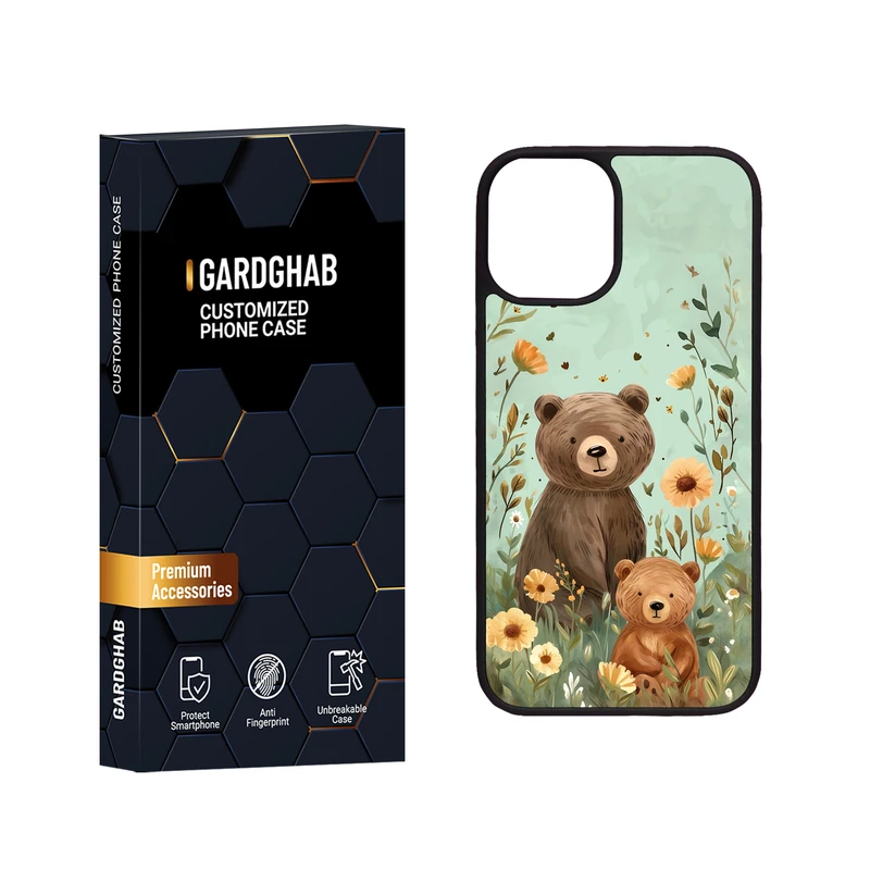 کاور گارد قاب مدل دور ژله ای پشت گلس فانتزی مناسب برای گوشی موبایل اپل iPhone 12 Mini