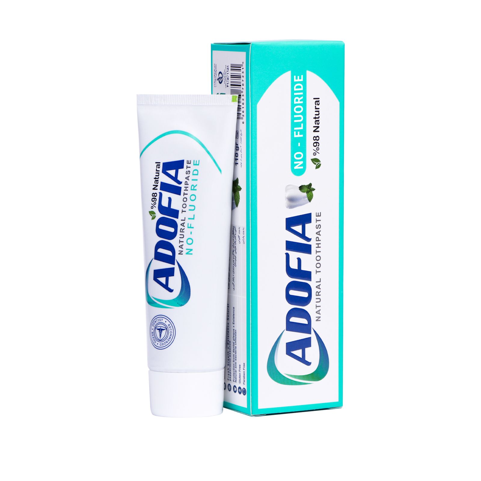 خمیر دندان آدوفیا مدل بدون فلوراید حجم 80 میلی لیتر - - 1