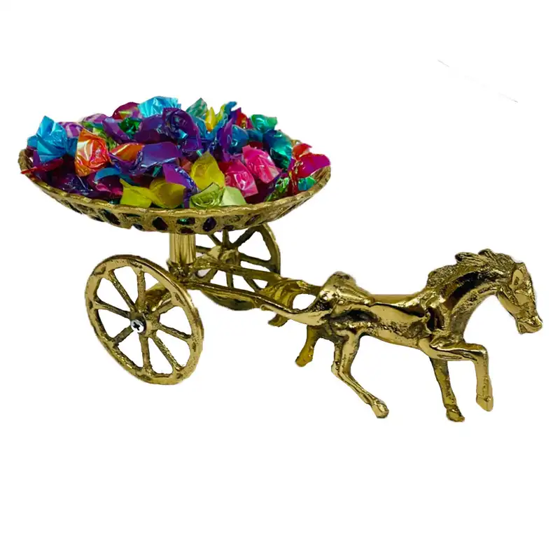 شکلات خوری برنزی مدل اسب و کالسکه