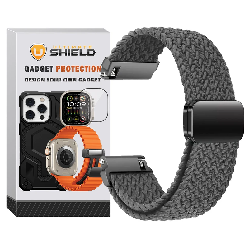 بند آلتیمیت شیلد مدل Braided Magsolo TW مناسب برای ساعت هوشمند هایلو Solar plus RT3 22mm