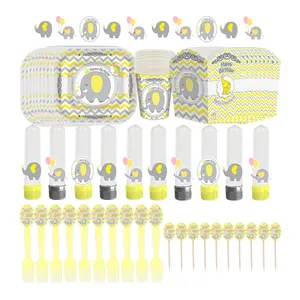 مجموعه 70 عددی پذیرایی تم تولد مدل فیل کوچولو