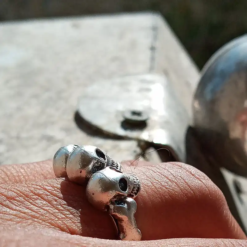 انگشتر مدل اسکلت طرح 3 جمجمه کد ES-1100