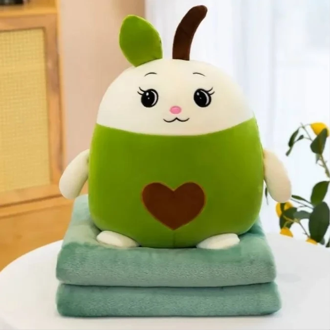 عروسک مدل پتو دار طرح آووکادو خرگوشی کد A01 ارتفاع 45 سانتی متر
