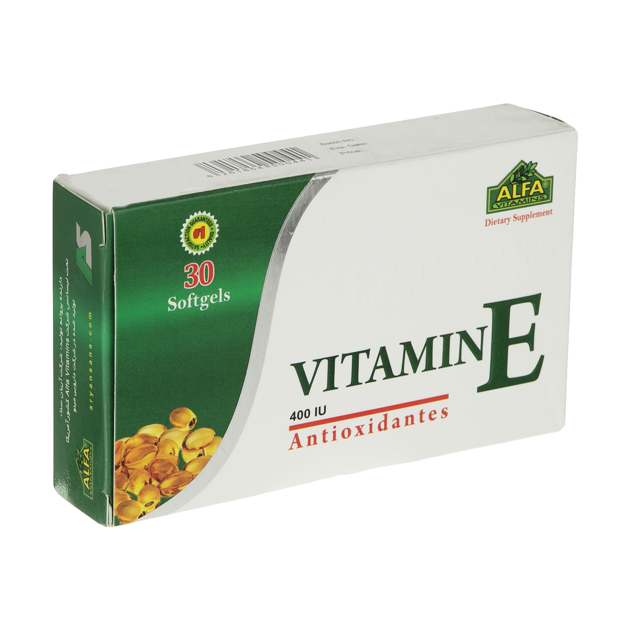 سافت ژل ویتامین E 400 واحد آلفا ویتامینز بسته 30 عددی 