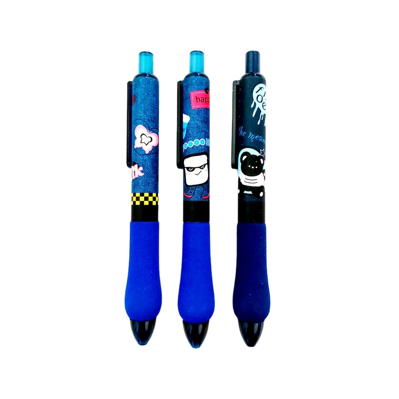 روان نویس 0.5 میلی متری موکا مدل گریپ دار طرح گربه مجموعه 3 عددی