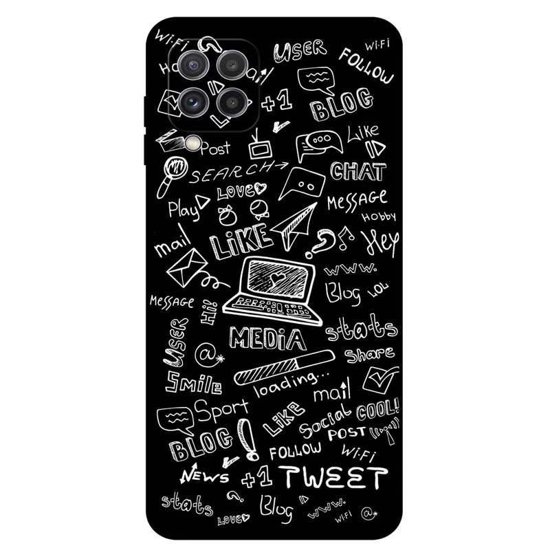 کاور مگافون طرح رسانه های اجتماعی مدل 1898 مناسب برای گوشی موبایل سامسونگ Galaxy A22 4G         