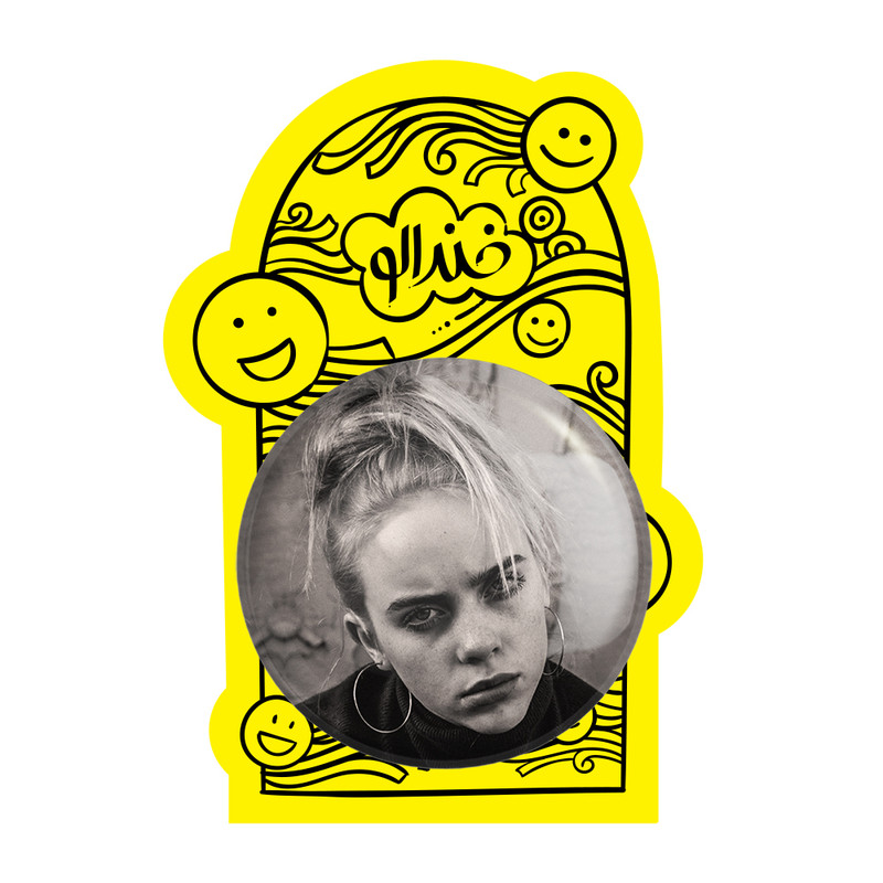 آینه جیبی خندالو مدل بیلی آیلیش Billie Eilish  کد 2767
