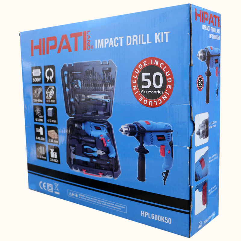 دریل چکشی هیپاتی لند مدل HPL600K50 مجموعه 50 عددی دریل چکشی هیپاتی لند مدل HPL600K50 مجموعه 50 عددی
