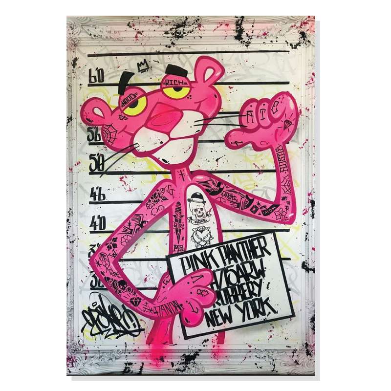 تابلو شاسی طرح انیمیشن پلنگ صورتی Pink Panther مدل M0415 تابلو شاسی طرح انیمیشن پلنگ صورتی Pink Panther مدل M0415