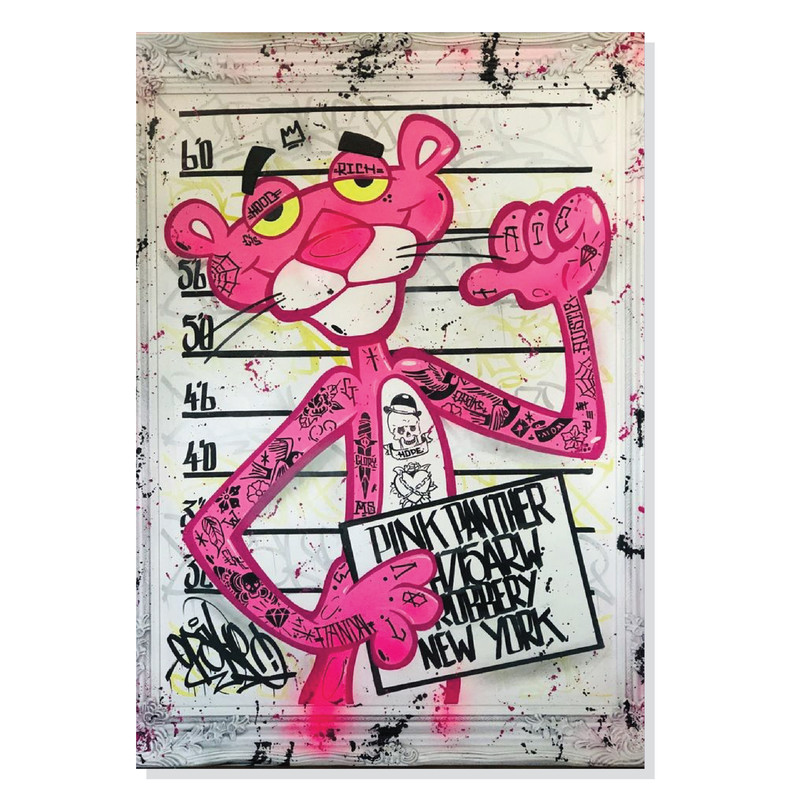 تابلو شاسی طرح انیمیشن پلنگ صورتی Pink Panther مدل M0415 تابلو شاسی طرح انیمیشن پلنگ صورتی Pink Panther مدل M0415