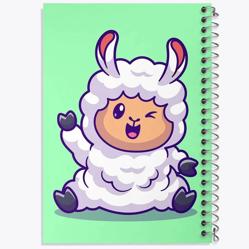 دفتر مشق 100 برگ خندالو طرح حیوانات بامزه گوسفند کد 25398