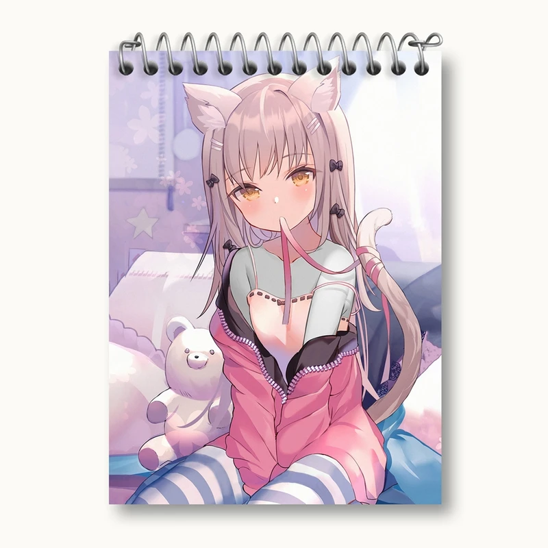 دفتر یادداشت 50 برگ خندالو مدل دختر انیمه ای کد 18024