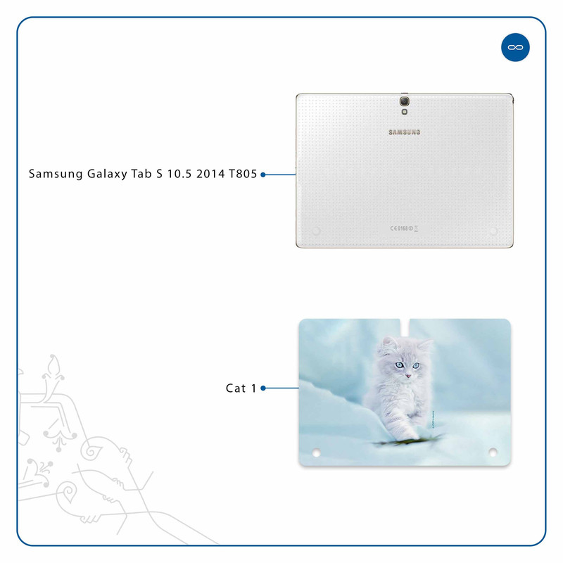 برچسب پوششی ماهوت مدل Cat-1 مناسب برای تبلت سامسونگ Galaxy Tab S 10.5 2014 T805